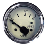 Indicador de nivel de combustible VDO Cockpit Marine 52 mm (2-1/16") - Esfera blanca/Bisel cromado