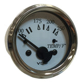 Manómetro de temperatura de agua VDO Cockpit Marine 52 mm (2-1/16") - 0-250 °F - Esfera blanca/Bisel cromado