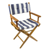 Silla de director Whitecap con cojín azul marino y blanco - Teca