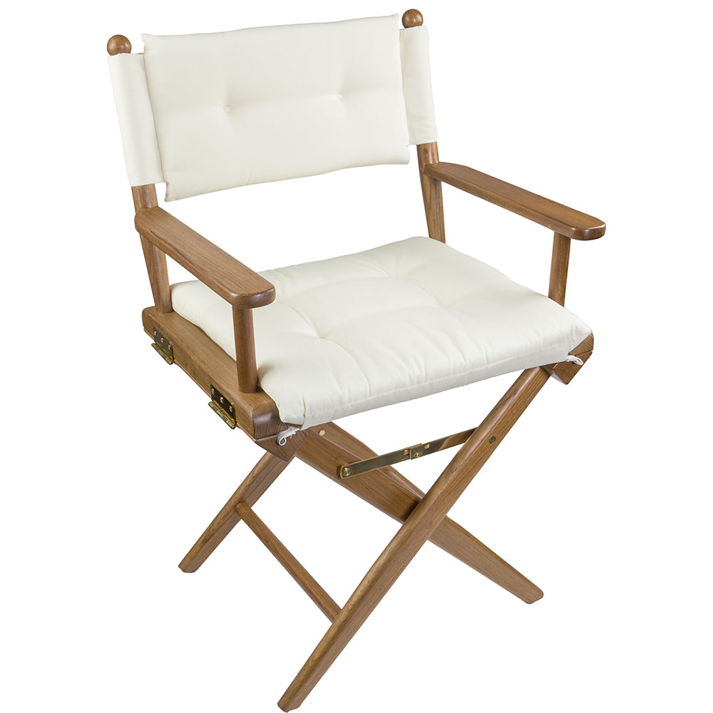 Silla de director Whitecap con cojín color crema - Teca
