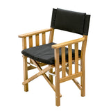 Silla de director Whitecap II con cojín negro - Teca