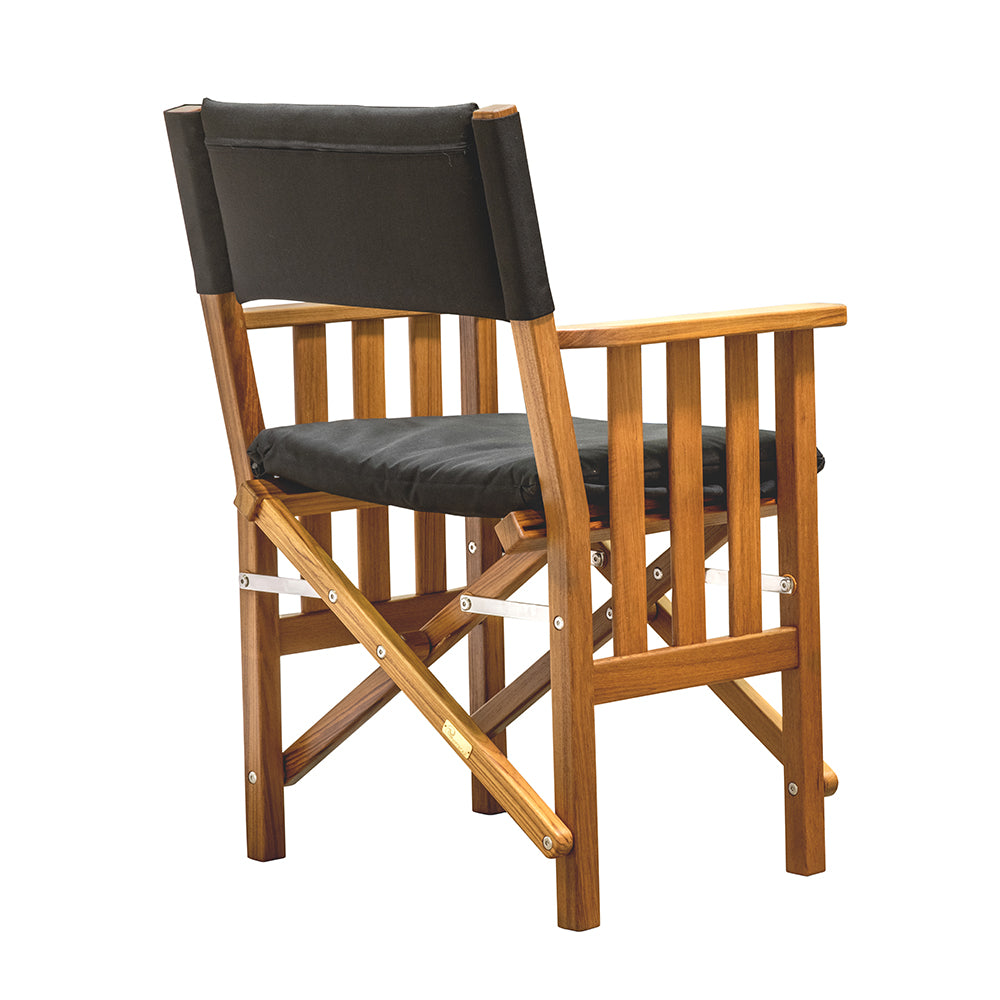 Silla de director Whitecap II con cojín negro - Teca
