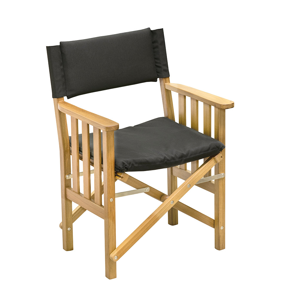 Silla de director Whitecap II con cojín negro - Teca