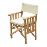 Silla de director Whitecap II con cojín color crema - Teca