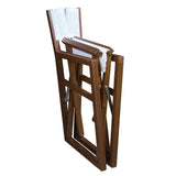 Silla de director Whitecap con tela Batyline blanca - Teca