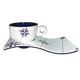 Set de 6 tazas de café espresso con plato de melamina Marine Business - NORTHWIND