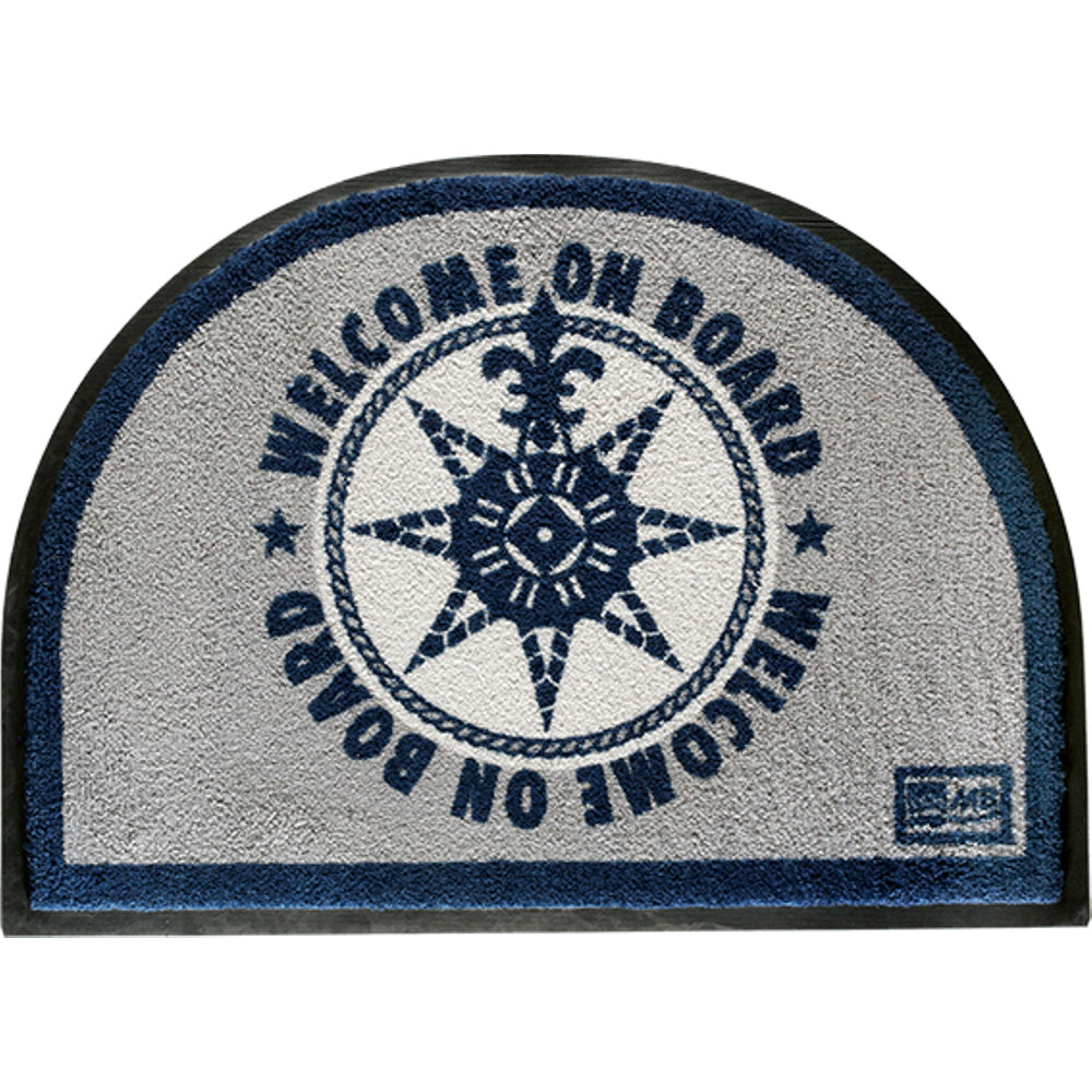 Felpudo antideslizante de media luna Marine Business WELCOME ON BOARD - Azul/Gris