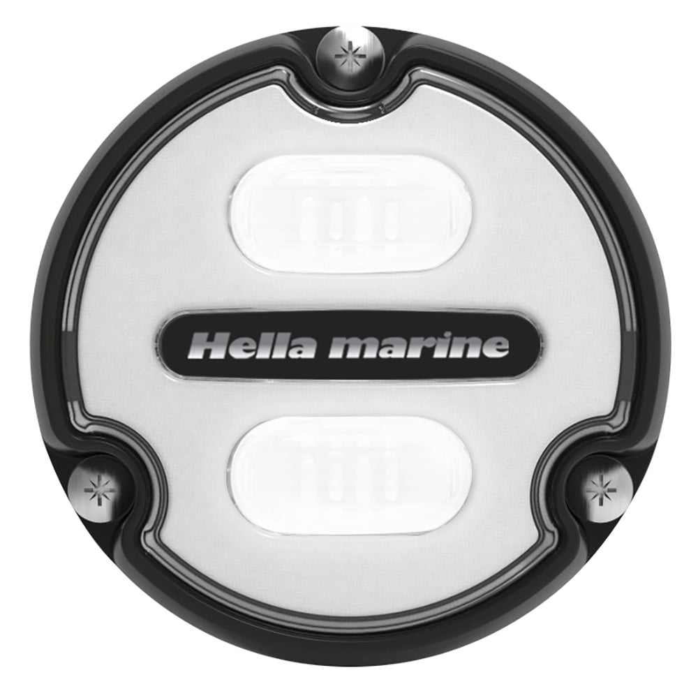 Luz subacuática Hella Marine Apelo A1 azul/blanca - 1800 lúmenes - carcasa negra - lente blanca