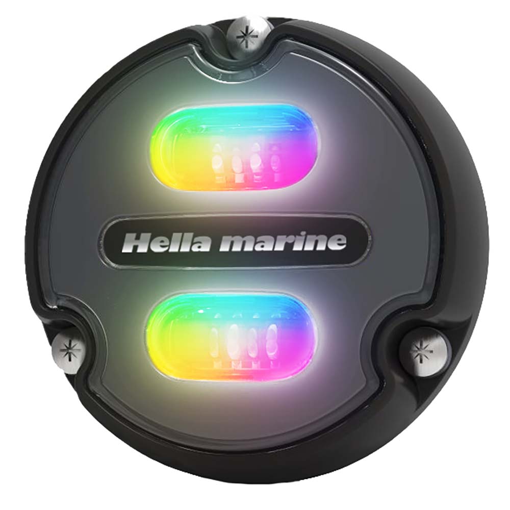 Luz subacuática Hella Marine Apelo A1 RGB - 1800 lúmenes - Carcasa negra - Lente color carbón