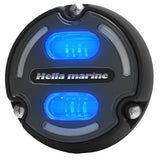 Luz subacuática Hella Marine Apelo A2 azul/blanca - 3000 lúmenes - Carcasa negra - Lente color carbón con iluminación de borde