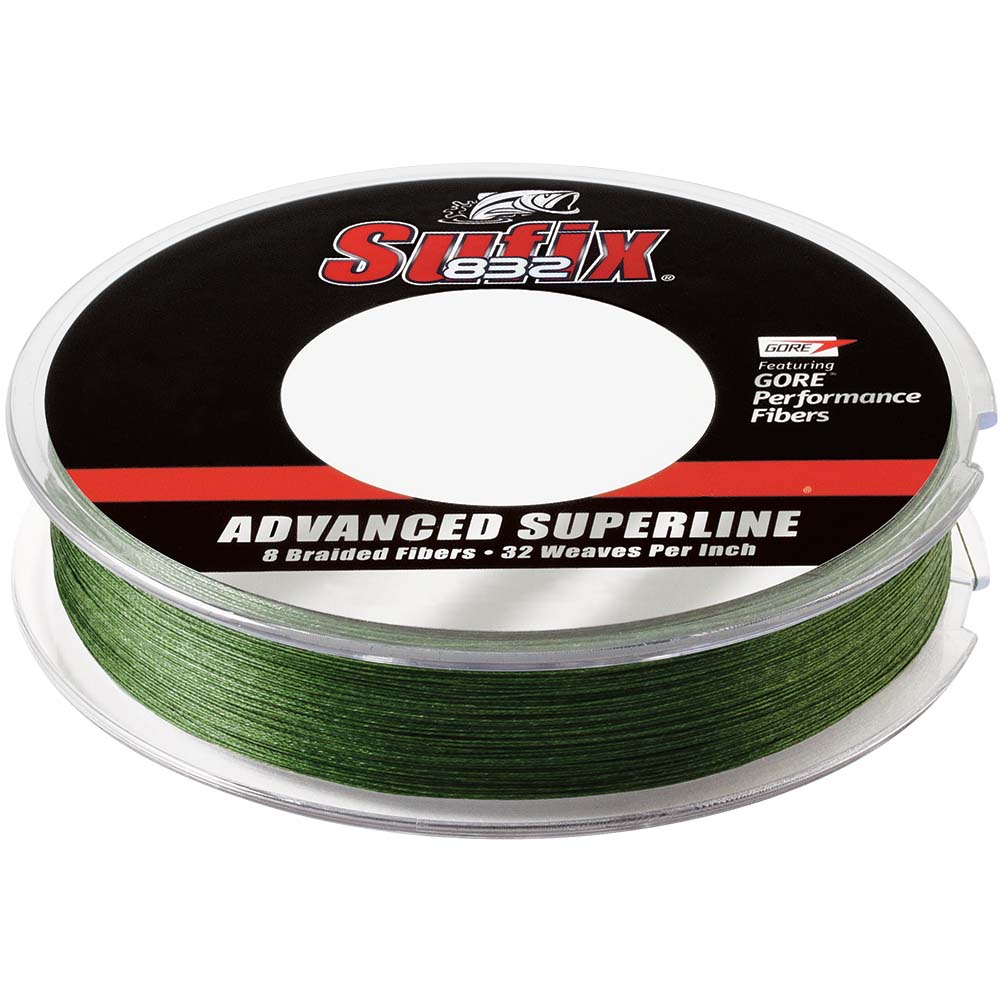 Línea trenzada Sufix 832® Advanced Superline® - 20 lb - Verde de baja visibilidad - 150 yardas