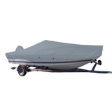Cubierta para bote Carver Sun-DURA® de ajuste personalizado para bote de pesca con consola central y casco en V de 17.5' - Gris