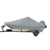 Funda para embarcación Carver Sun-DURA® de ajuste estilizado para lanchas de pesca con consola central tipo bahía de 21.5' - Gris