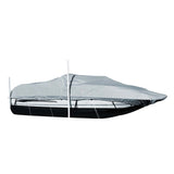 Lona para embarcaciones Carver Sun-DURA® a medida para lanchas deck de 24.5' con motor intraborda y parabrisas pasante - Gris
