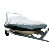 Funda para embarcación especial Carver Sun-DURA® p/embarcaciones de cubierta con motor intraborda/fueraborda de 22.5' con torre - Gris