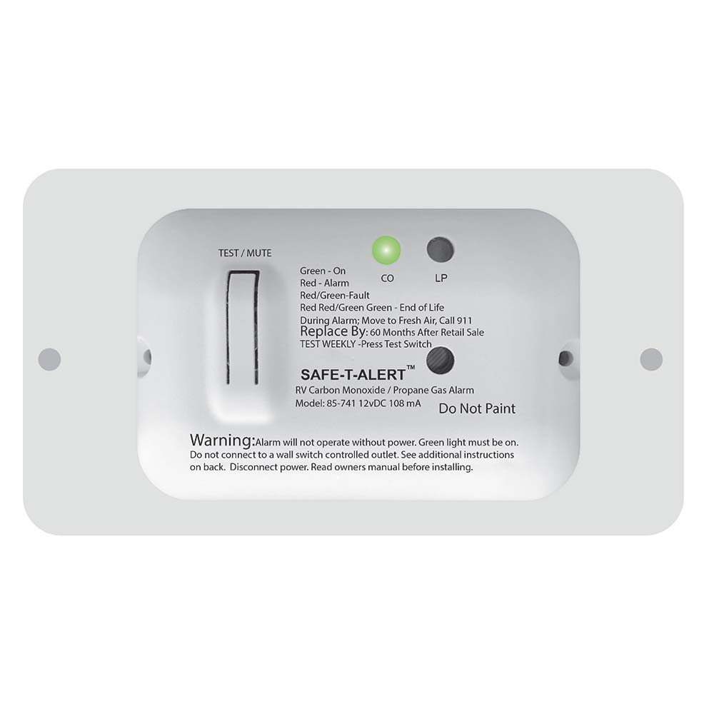 Alarma de monóxido de carbono y gas propano Safe-T-Alert serie 85 - 12V - Blanco