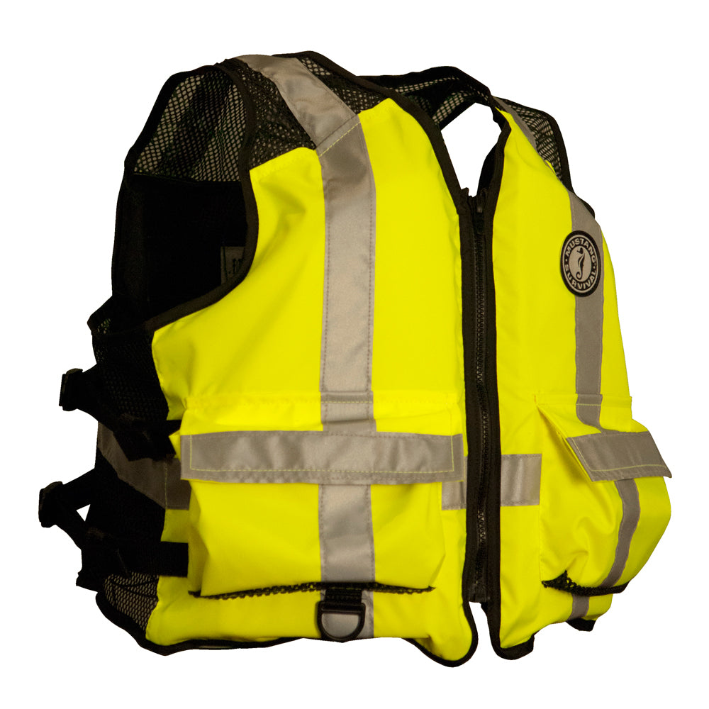 Chaleco de malla industrial de alta visibilidad Mustang - Amarillo fluorescente/Verde/Negro - XXL/3XL