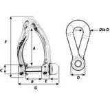 Wichard Self-Locking Twisted Shackle - Diameter 5mm - 3/16"