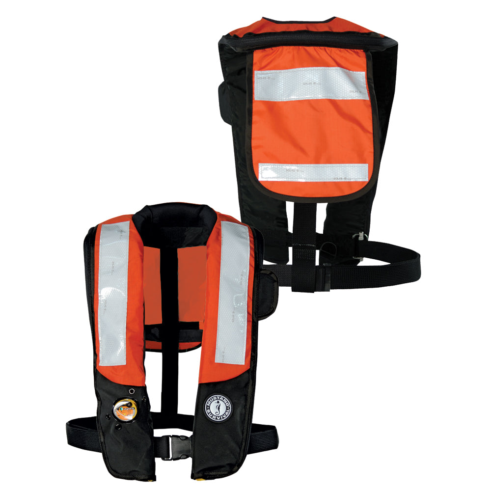 Chaleco salvavidas inflable Mustang HIT con cinta reflectante SOLAS - Naranja/Negro - Automático/Manual
