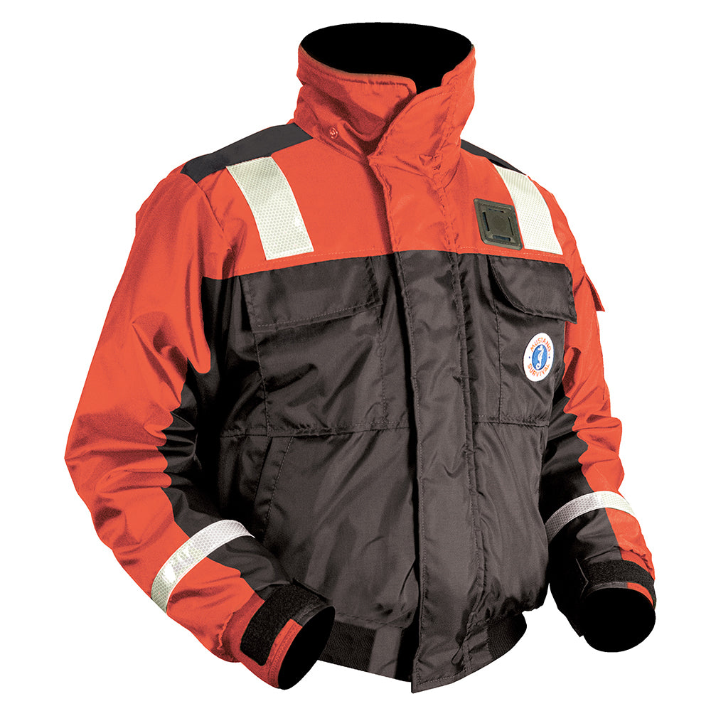 Chaqueta tipo bomber de flotación Mustang Classic con cinta reflectante - Naranja/Negro - XXXL