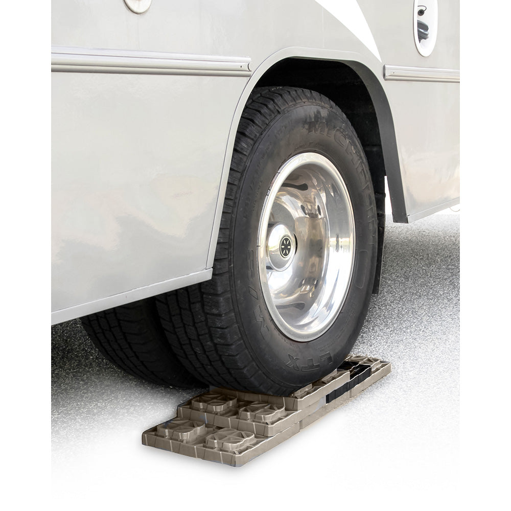 Bloques niveladores Camco FasTen con asa en T - 2x2 - Marrón *Paquete de 10