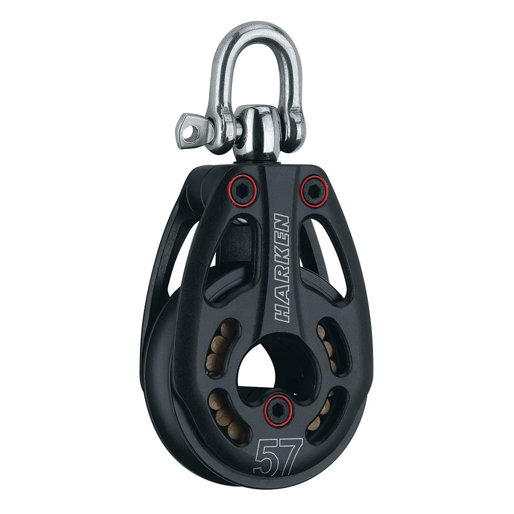 Bloque Harken de 57 mm de aluminio Low Load Black Magic con giratorio