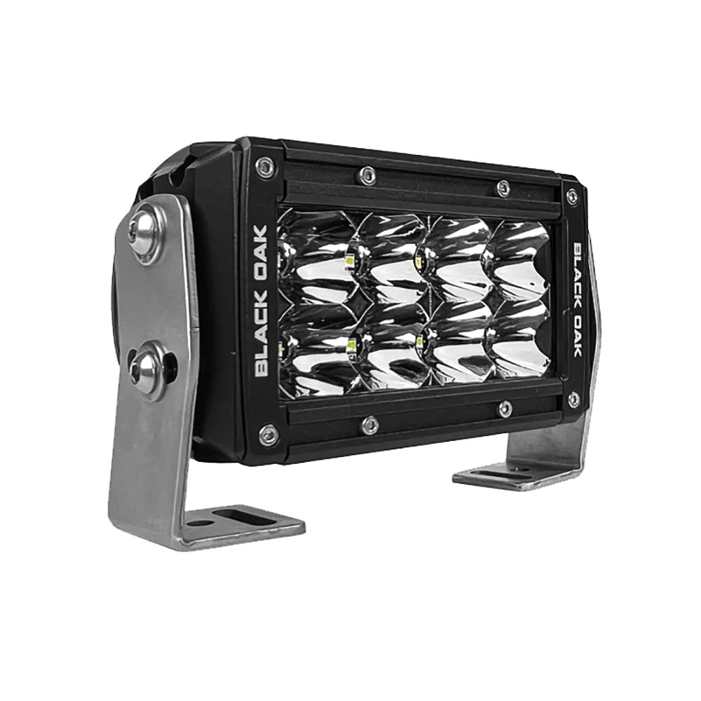 Barra de luces LED de doble fila de 4" Black Oak Pro Series 3.0 - Óptica de inundación - Carcasa negra
