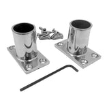 Bases de acero inoxidable NavPod para AngleGuards o kits de candeleros de 1.25″ de diámetro (base rectangular) con tornillería