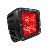 Pod de luz LED roja de 2" para caza de depredadores Black Oak - Óptica de inundación - Carcasa negra - Pro Series 3.0