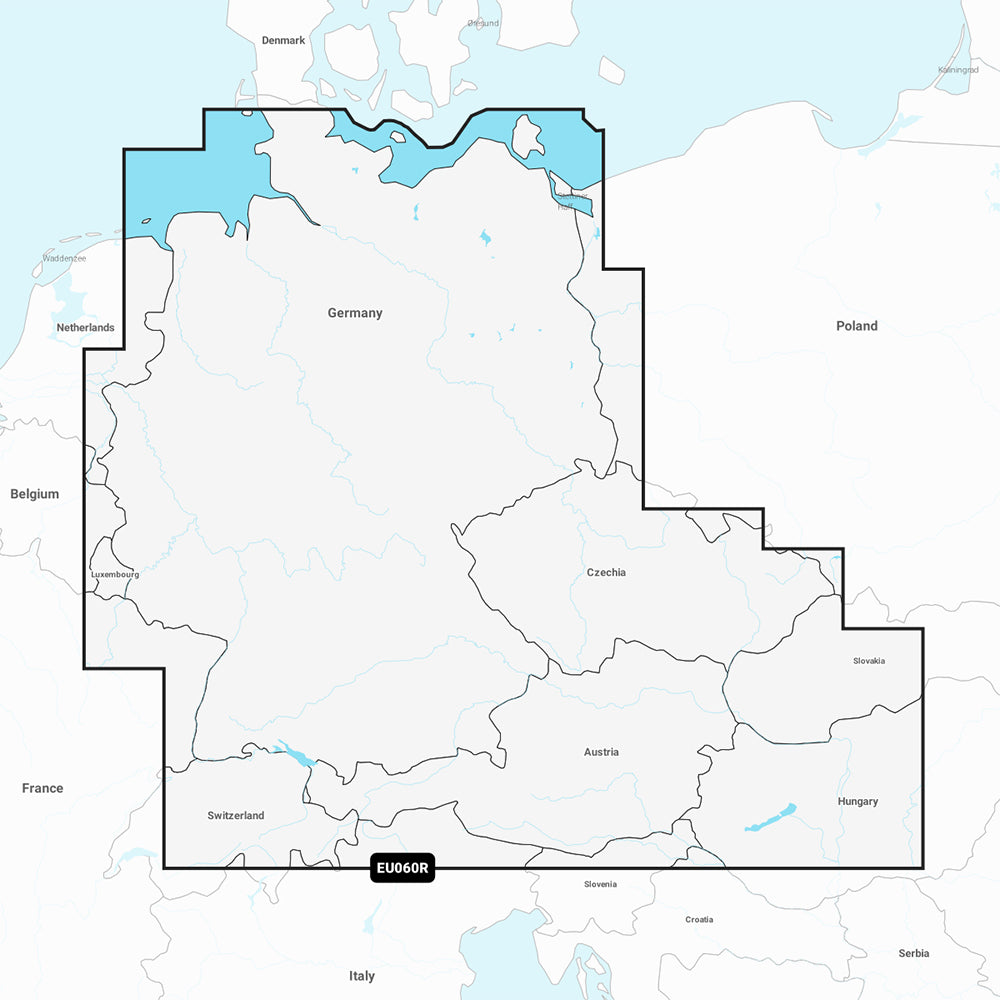 Garmin Navionics+ NSEU060R - Alemania, Lagos y ríos - Carta náutica de aguas interiores