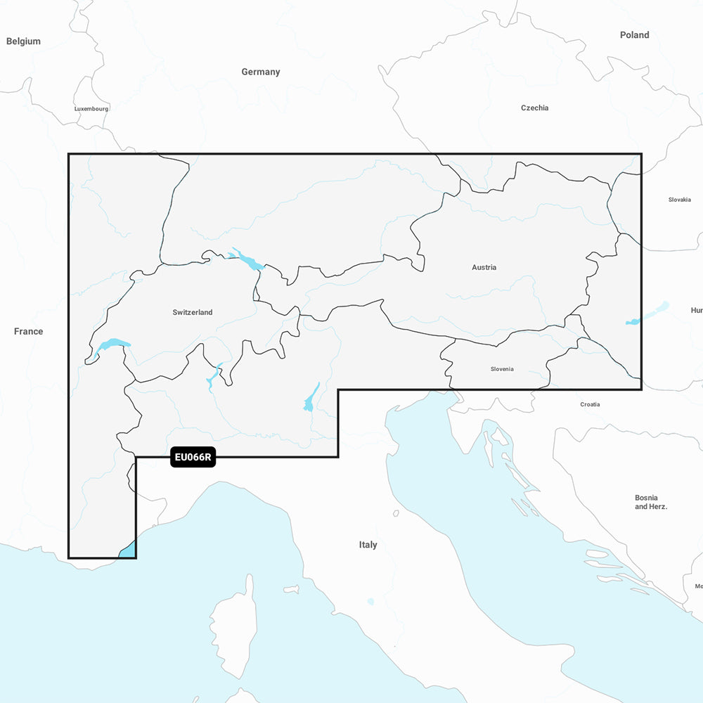 Garmin Navionics+ NSEU066R - Lagos y ríos alpinos - Carta náutica