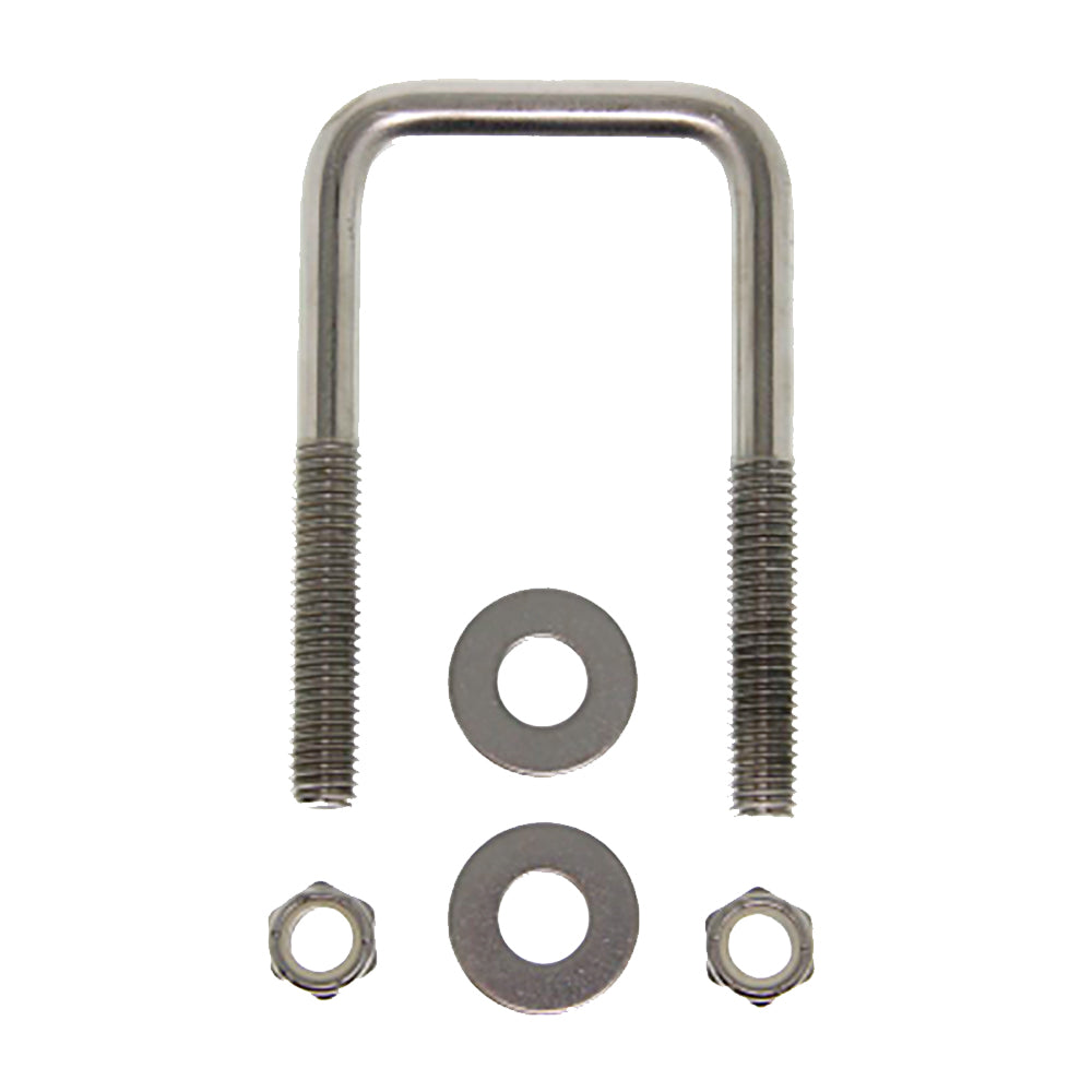 Perno en U de zinc C.E. Smith 7/16"-14 X 3-1/8" X 3" con arandelas y tuercas - Cuadrado