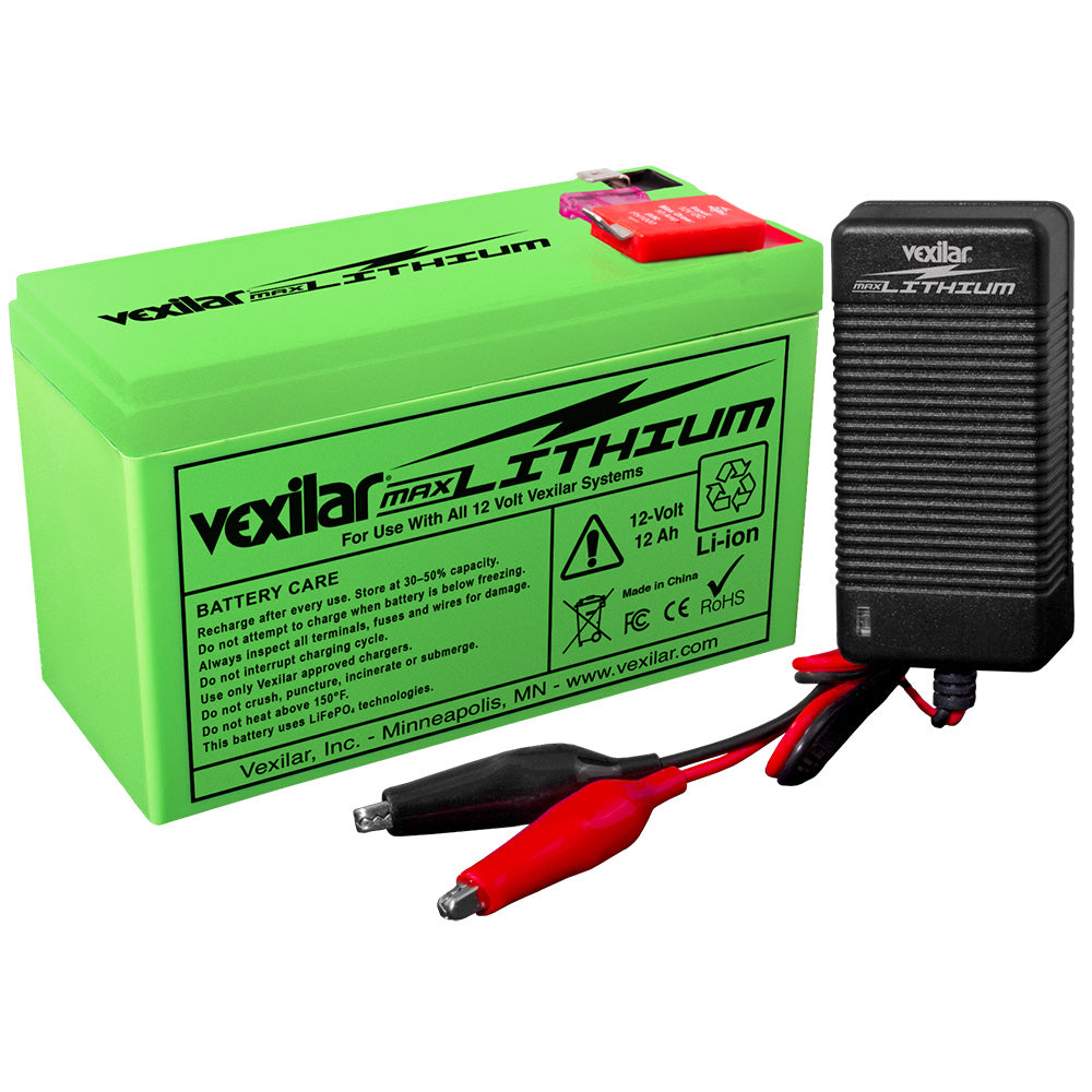 Batería de litio Vexilar 12V - 12 AH MAX con cargador rápido V-420L
