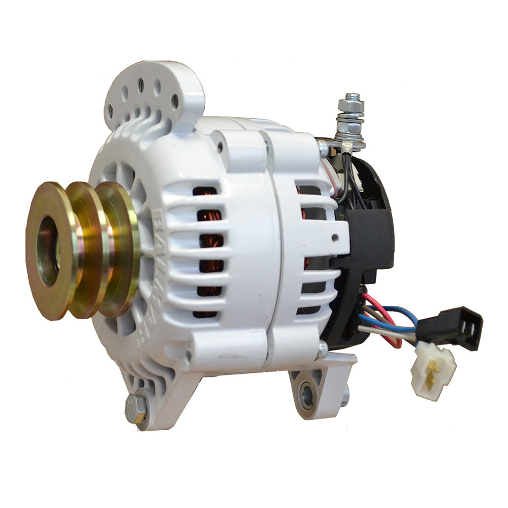 Alternador Balmar 120 A 12 V 3.15" con base de doble pie, doble polea y tierra aislada