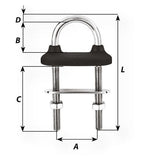 Wichard Black Watertight U-Bolt - 8mm Diameter - 5/16" - 100mm Length - 3-5/16"