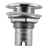 Pasacasco recto corto de acero inoxidable Attwood con espiga - 1" de diámetro interior