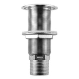 Válvula de desagüe de acero inoxidable Attwood con conexión de espiga - Tamaño de manguera de 1-1/2"