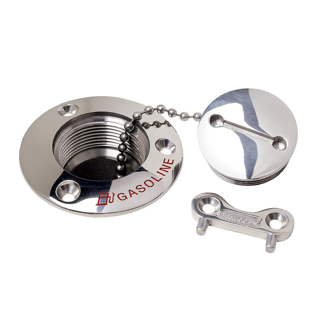 Boca de llenado de gasolina para cubierta Attwood - 1-1/2" de aleación de acero inoxidable