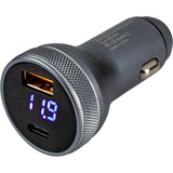 Enchufe de alimentación USB y USB-C redondo con voltímetro de Sea-Dog