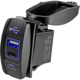 Toma de corriente estilo interruptor basculante USB y USB-C de Sea-Dog