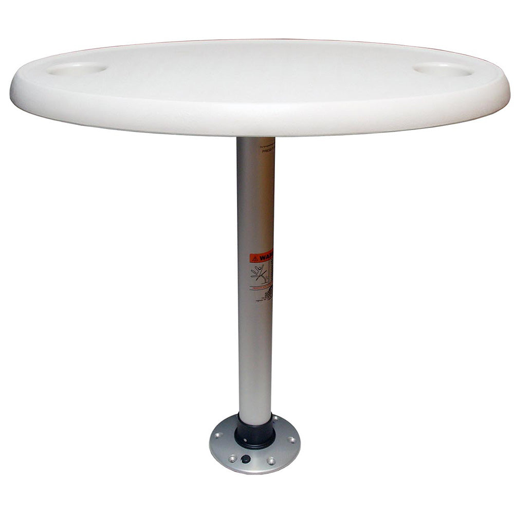 Paquete de mesa ovalada blanca Springfield - 18" x 30" con bloqueo de rosca