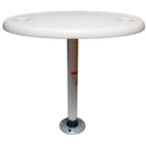 Paquete de mesa ovalada blanca Springfield - 18" x 30" con bloqueo de rosca