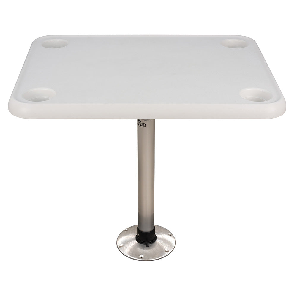 Paquete de mesa rectangular Springfield de 16" x 28" - Rosca de bloqueo blanca
