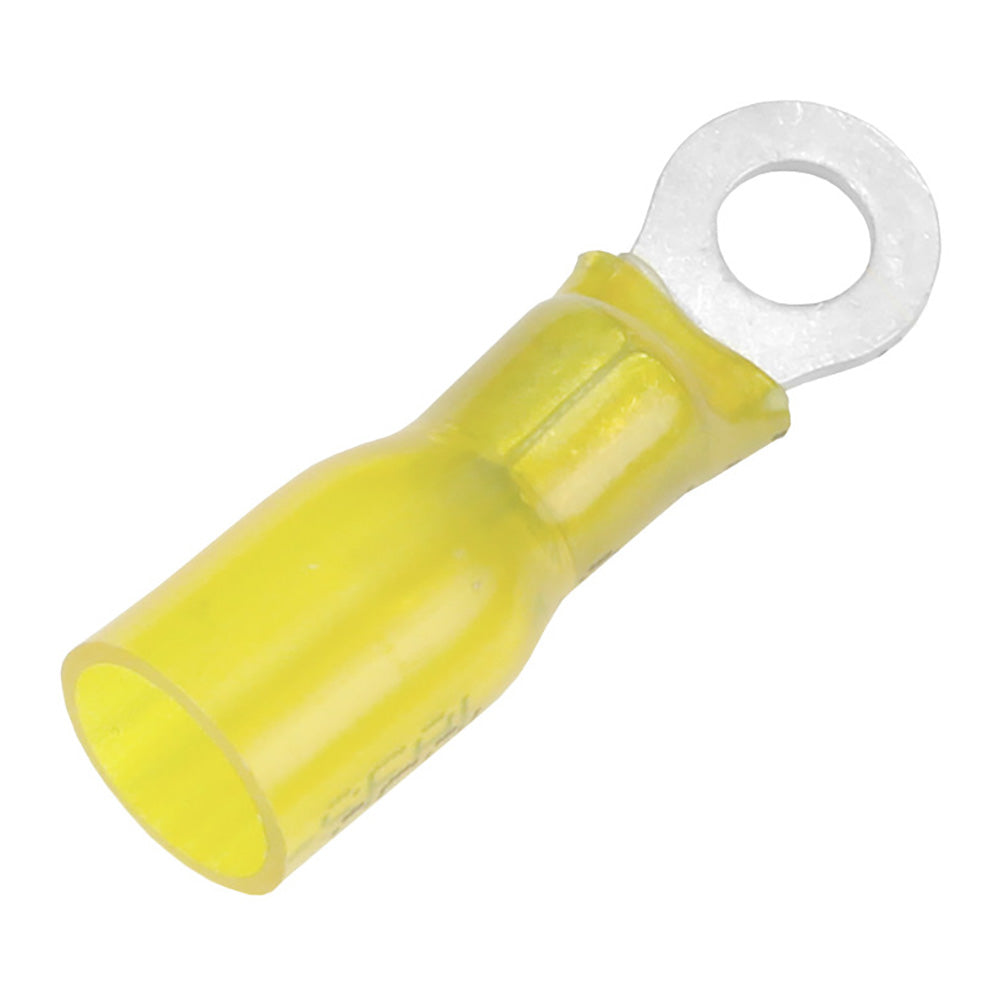 Terminal de anillo termorretráctil Pacer de 12-10 AWG - Tamaño de espárrago n.º 8 - Paquete de 25
