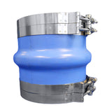 Trident Marine Codo de escape húmedo azul moldeado de silicona de 8" DI con 4 abrazaderas tipo T