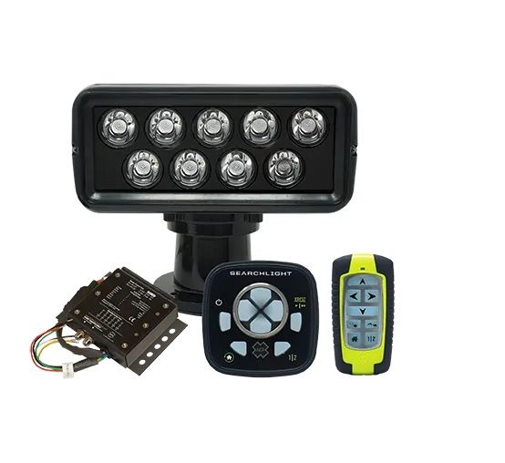 ACR RCL-100 LED Black Searchlight w/URP-103 Wired Point Pad, URC-104 Master Controller & URH-103 Wireless Handheld Remote