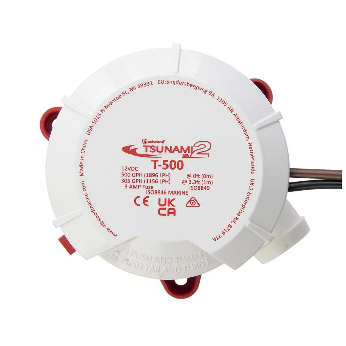 Attwood Tsunami MK2 Manual Bilge Pump - T500 - 500 GPH & 12V