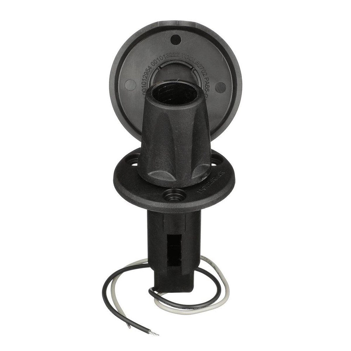 Attwood LightArmor Base Enchufable - 2 Pines - Negro - Redonda