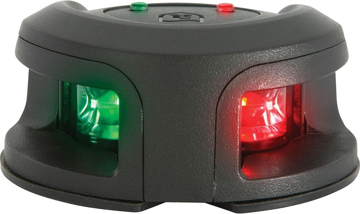 Luz de navegación para montaje en proa Attwood LightArmor - Negra composite - Bicolor - 2NM