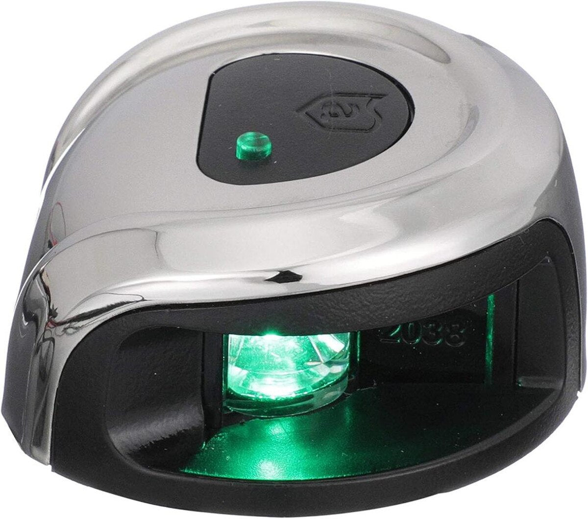 Attwood LightArmor Deck Mount Navigation Light - Stainless Steel - Starboard (green) - 2NM